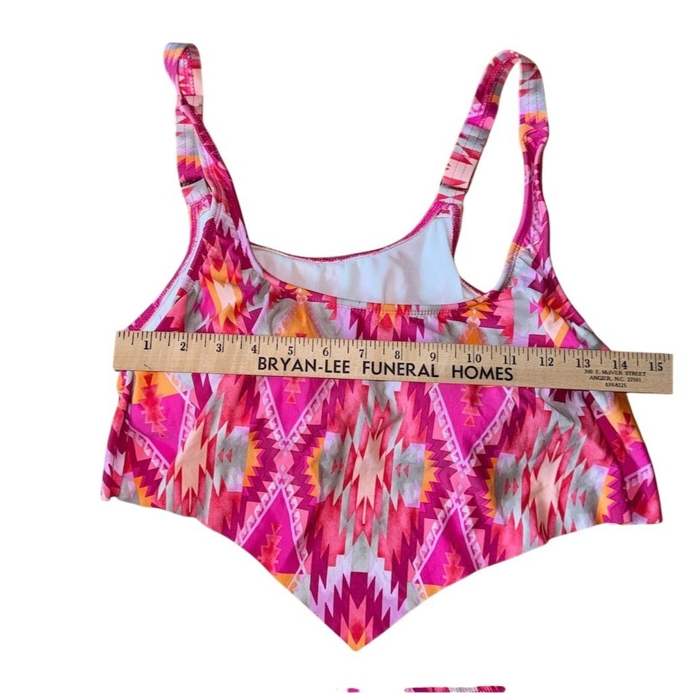 Antonio Melani Tankini Swim Set Womens M Pink Aztec 2-Piece Skirted hanky hem - Picture 6 of 10